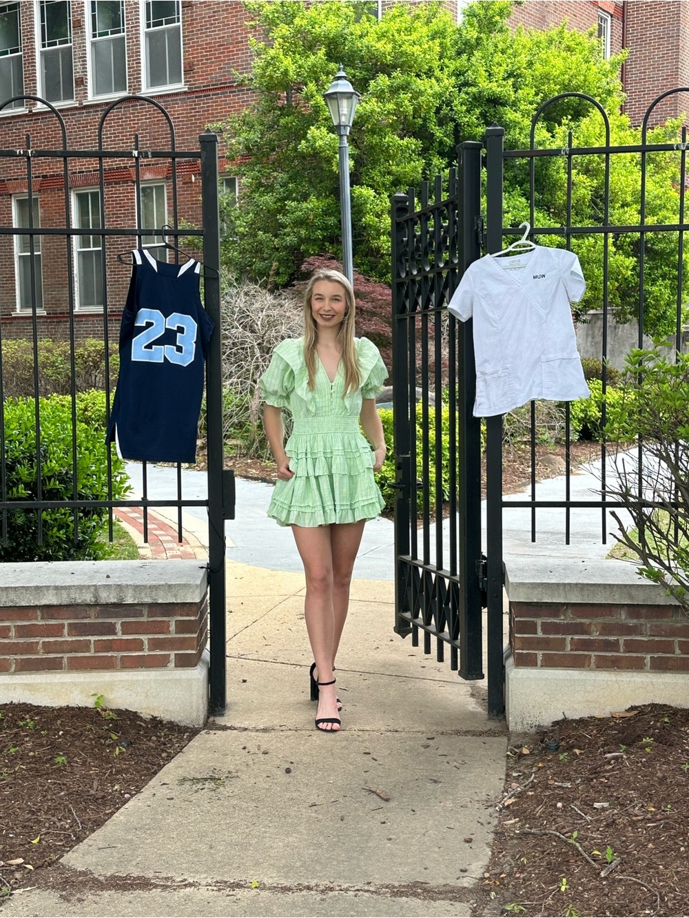 Light Green Ruffled Mini Dress